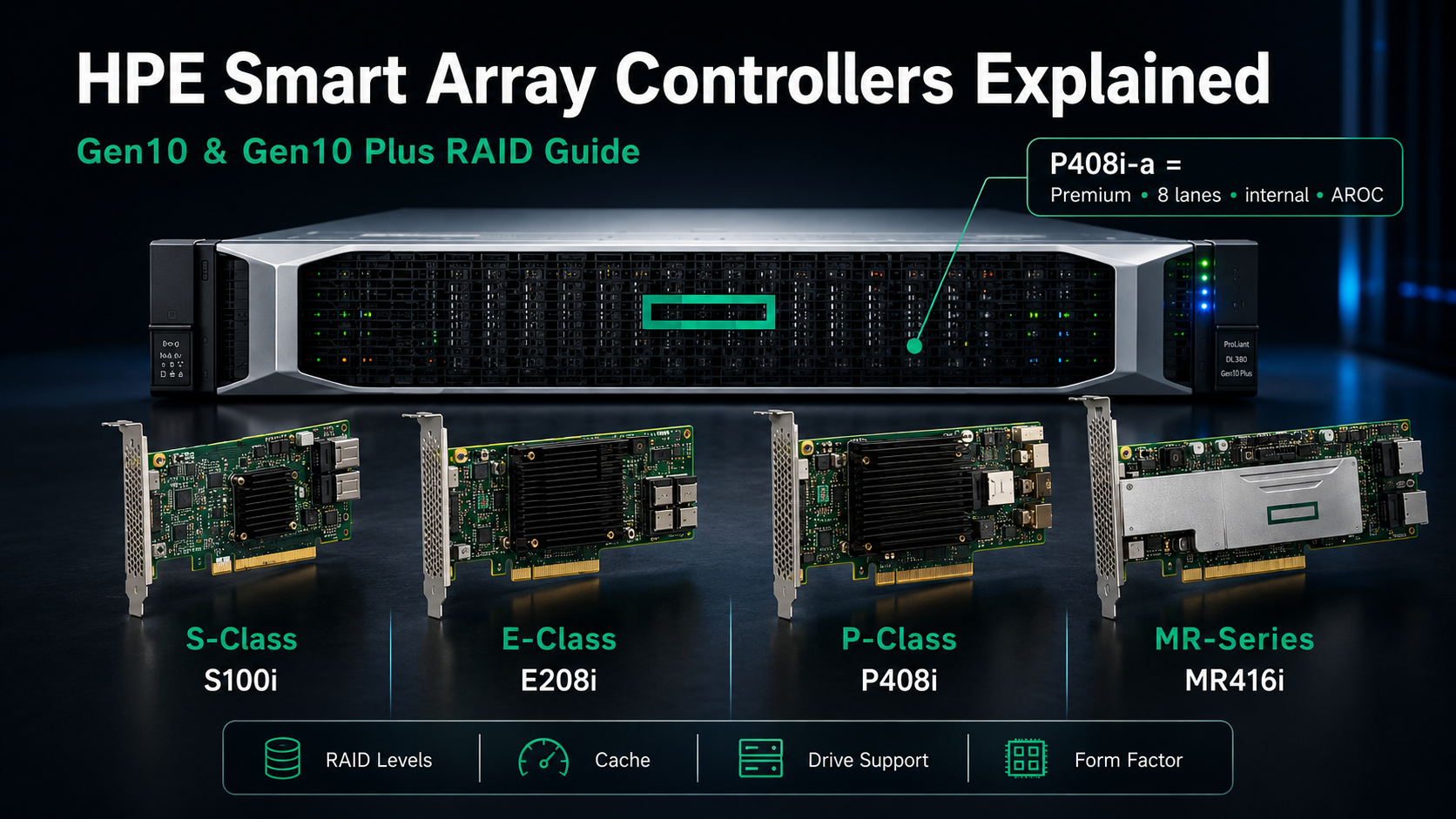 HPE Smart Array RAID Controllers Explained: P408i, P816i, E208i ...