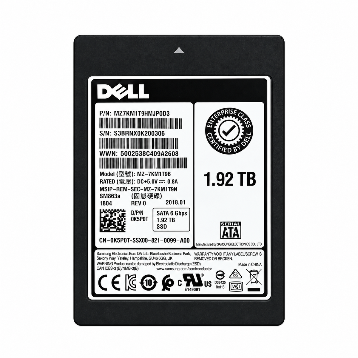 1-Dell Samsung SM863a 1.92TB SATA 6Gbs 2.5″ Enterprise SSD – K5P0T (2).png