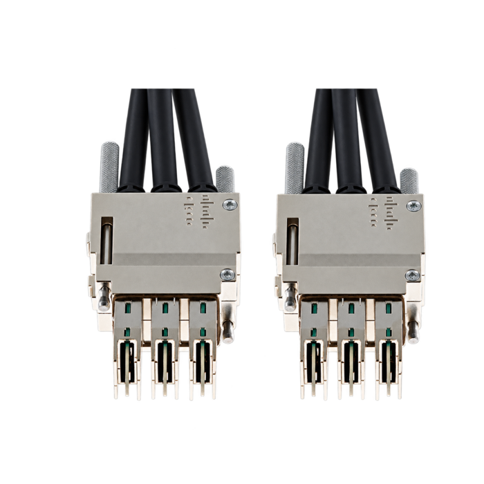 Cisco STACK-T1-50CM 800-40403-01 50cm Type 1 StackWise stacking cable with connectors at both ends, view 2