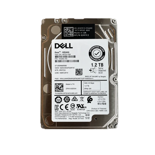 Dell 1.2TB 10K 12Gb/s SAS 2.5 inch hard drive 0G2G54 Seagate ST1200MM0099