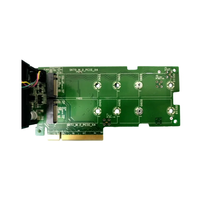 Dell 0NTRCY 023PX6 M.2 PCIe dual NVMe SSD adapter card, view 2