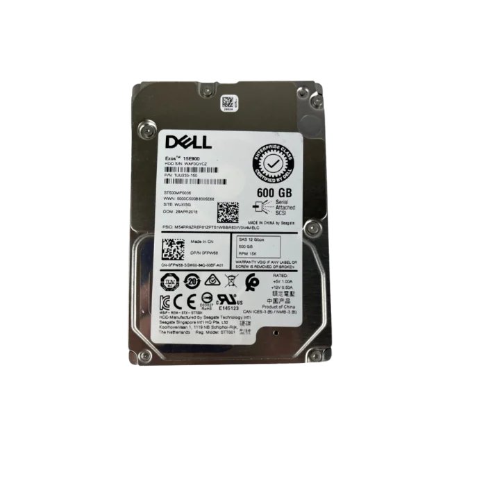Dell 600GB 15K 12Gb/s SAS 2.5 inch hard drive 0FPW68 Seagate Exos 15E900 ST600MP0036