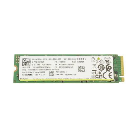 Dell SK hynix PC811 2TB NVMe M.2 2280 SSD module, Dell part 0410DH, SK hynix HFS002TEM9X152N