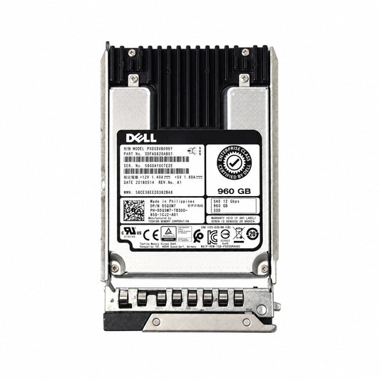 Dell Toshiba PX05SVB096Y 960GB 12Gb/s SAS 2.5 inch SSD in Dell caddy