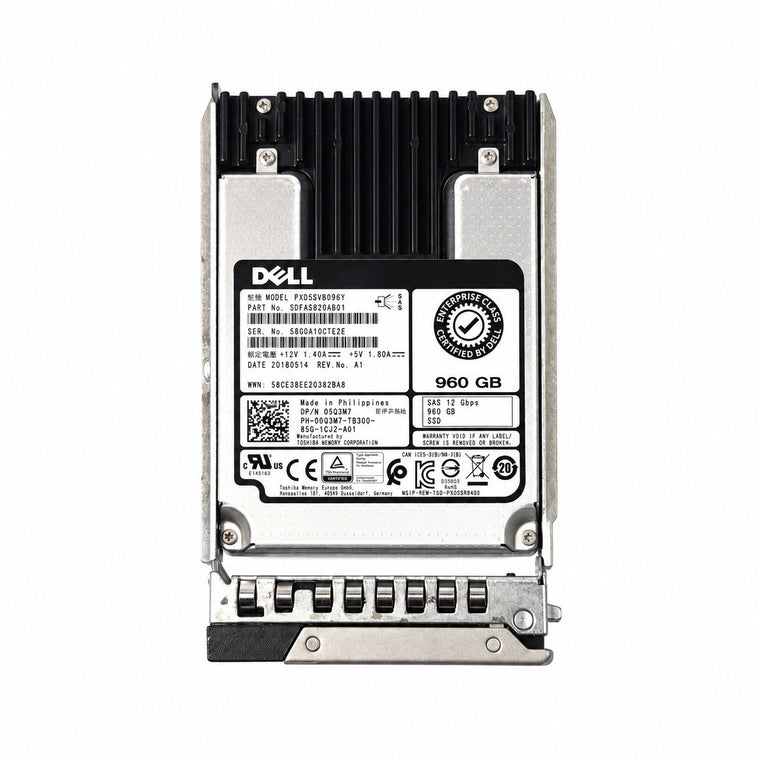 Dell Toshiba PX05SVB096Y 960GB 12Gb/s SAS 2.5 inch SSD in Dell caddy