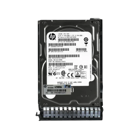 HPE 146GB 15K SAS 2.5 inch hard drive in HPE SFF hot plug caddy