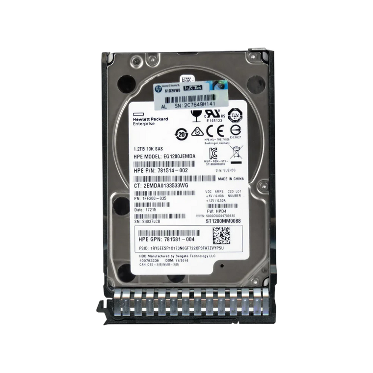 HPE 1.2TB 10K 12Gb/s SAS 2.5 inch enterprise hard drive 781514-002