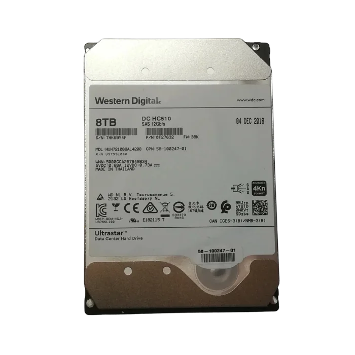 Western Digital Ultrastar DC HC510 8TB 12Gb/s SAS 3.5 inch HDD HUH721008AL5204