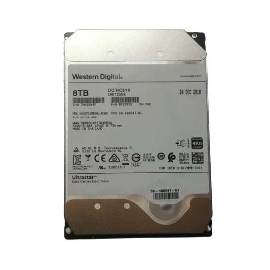 Western Digital Ultrastar DC HC510 8TB 12Gb/s SAS 3.5 inch HDD HUH721008AL5204